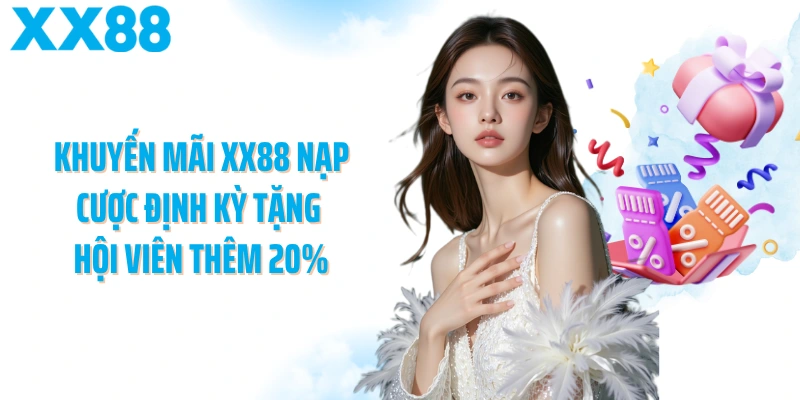 Khuyến mãi XX88 nạp cược định kỳ tặng hội viên thêm 20%
